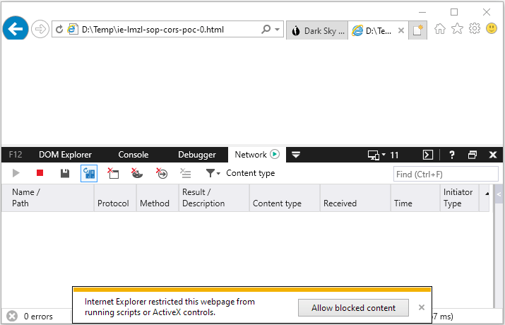 Removing lockdown also applies to other files opened in the same tab